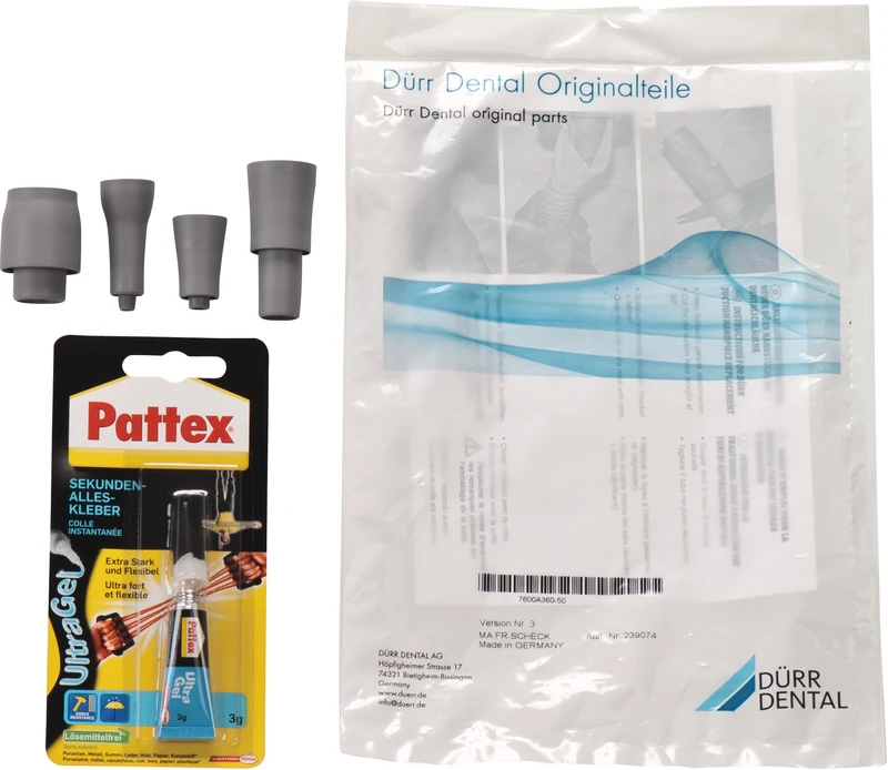 Set 4 Adapter grau, für Saug- und Speichelzieherschläuche