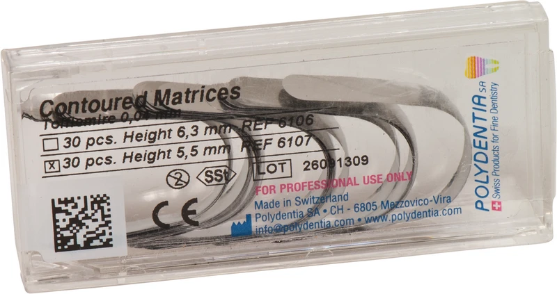 Packung 30 Stück Höhe 5,5 mm, Stärke 0,04 mm, Prämolar