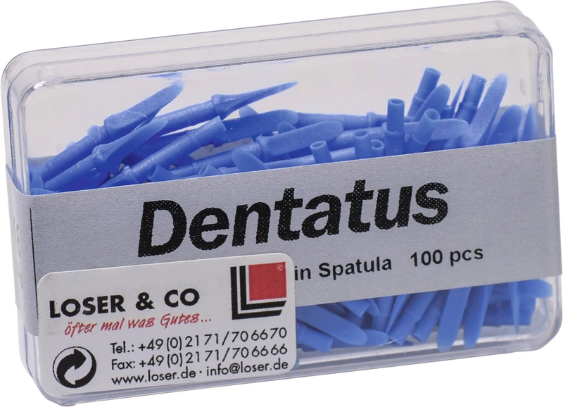 Packung 100 Stück blau dünn, spatelförmig Packung 100 Stück blau dünn, spatelförmig