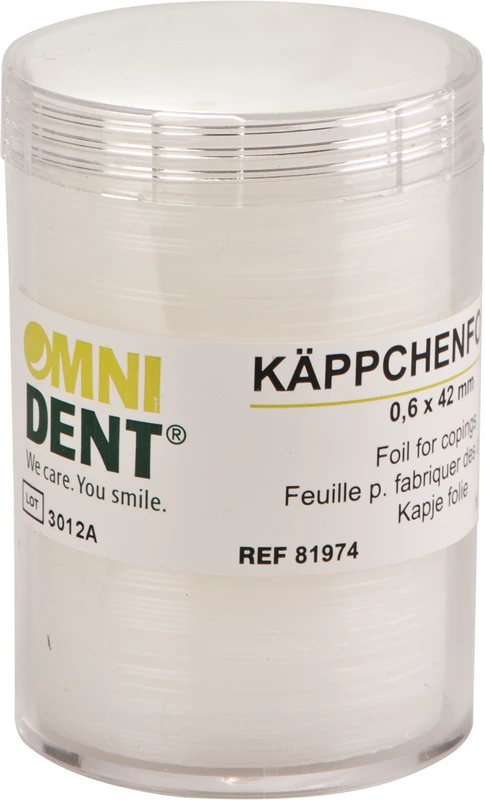 Packung 100 Stück opak, Ø 42 mm, Stärke 0,6 mm Packung 100 Stück opak, Ø 42 mm, Stärke 0,6 mm